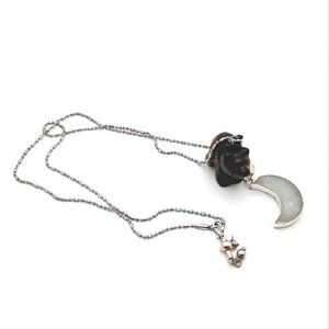 381MIDALANE Adjustable Nature Bear Moon Charm Necklace